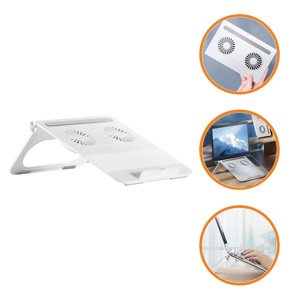 

Dual Fan Laptop Cooling Rack Stable Triangle Structure Non Slip Silicone Laptop Stand Holder Notebook Pc Support