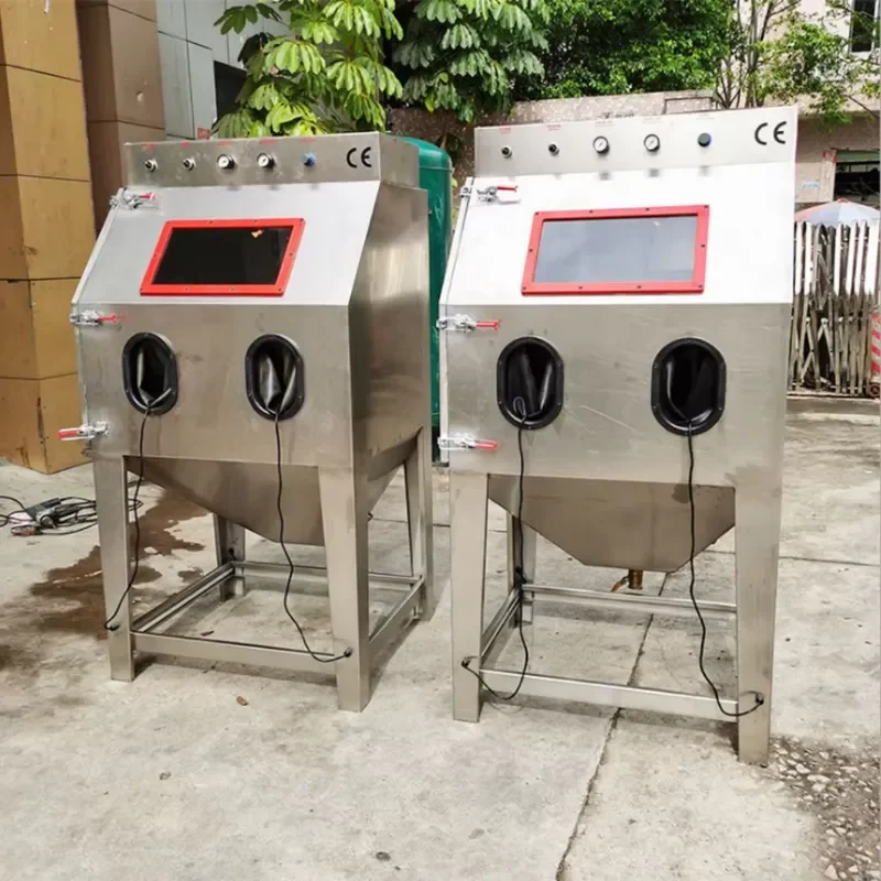 Dry Wet Dual Use Wet Sandblasting Machine Manual Cabinet Sandblaster With Wet Dust Collector for Surface Treatment