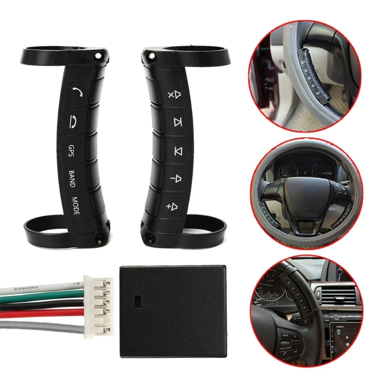 Steering Wheel Button Replacement DVD Button 10 Keys Wireless Steering Remote Control Navigation 2 Din DVD Controller