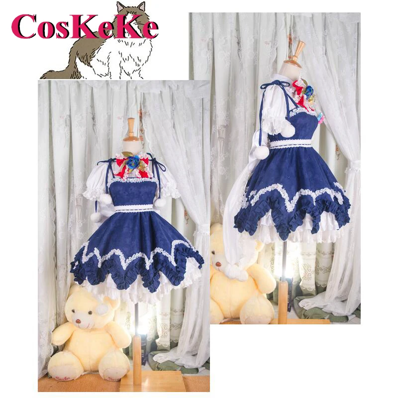 CosKeKe [Customized] Cirno Cosplay Anime Game Touhou Project Costume Beautiful Gorgeous Sweet Dress Party Role Play Clothing