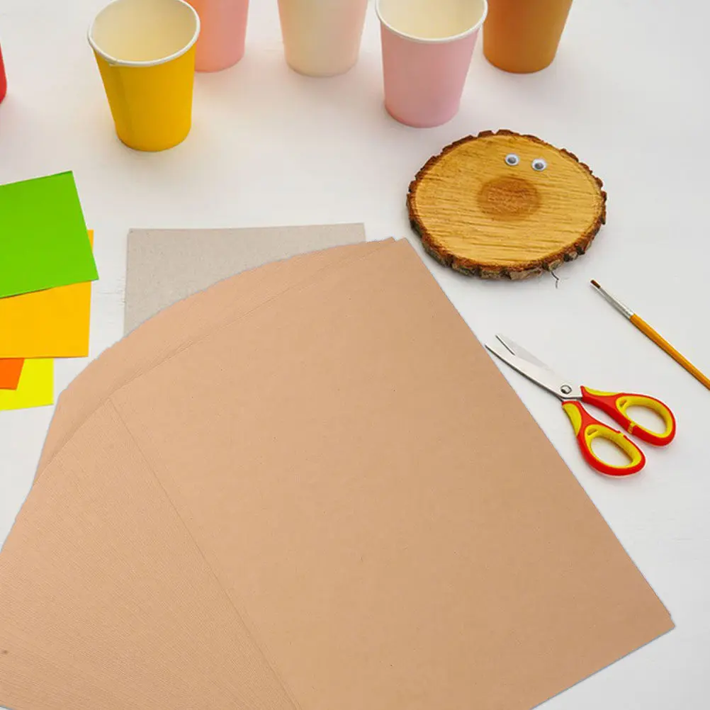 50Pcs Brown Cardstock Paper Thick Kraft Sheets for Card Making Invitations Scrapbooking and DIY Craft Supplies