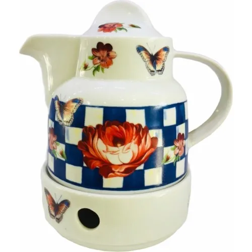 Livava Herbal Tea Teapot Porcelain Rose Pattern