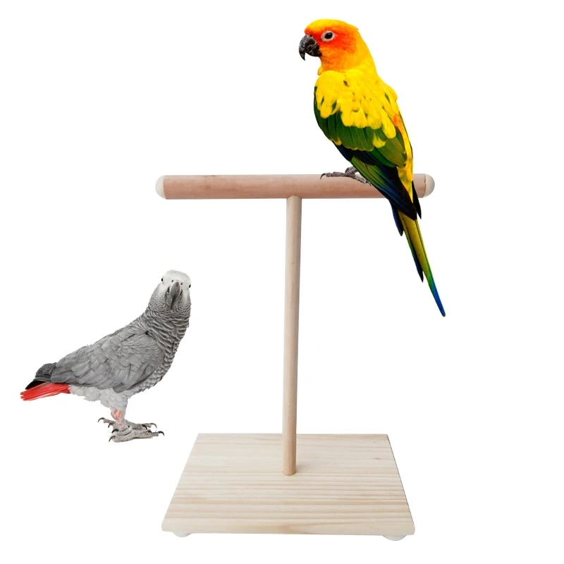 Wooden Parrot Perch for T Stand Bird Training Paw Grinding Pet Cockatiel Cage Nest for Play Platform