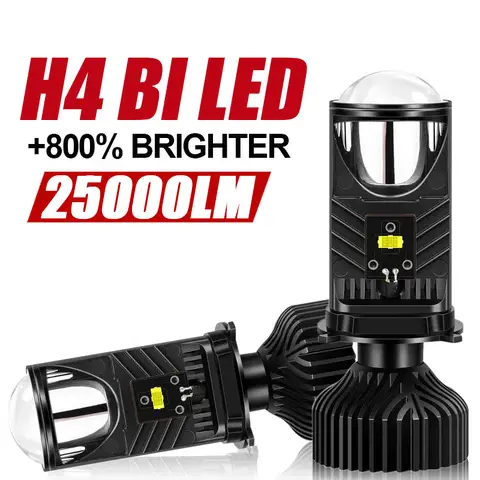 Y6D H4 LED 프로젝터 헤드라이트 프로젝터 렌즈, 선풍기 냉각, 90W 자동차 하이 로우 빔 전구, 12V 6000K Bi LED 렌즈 프로젝터