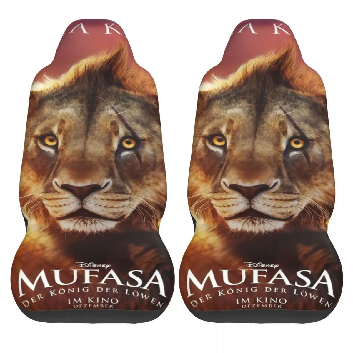 

Mufasa The Lion King Car Seat Covers Summer Polyester Auto Seat Covers Stretchy Two Pieces Cute Cover