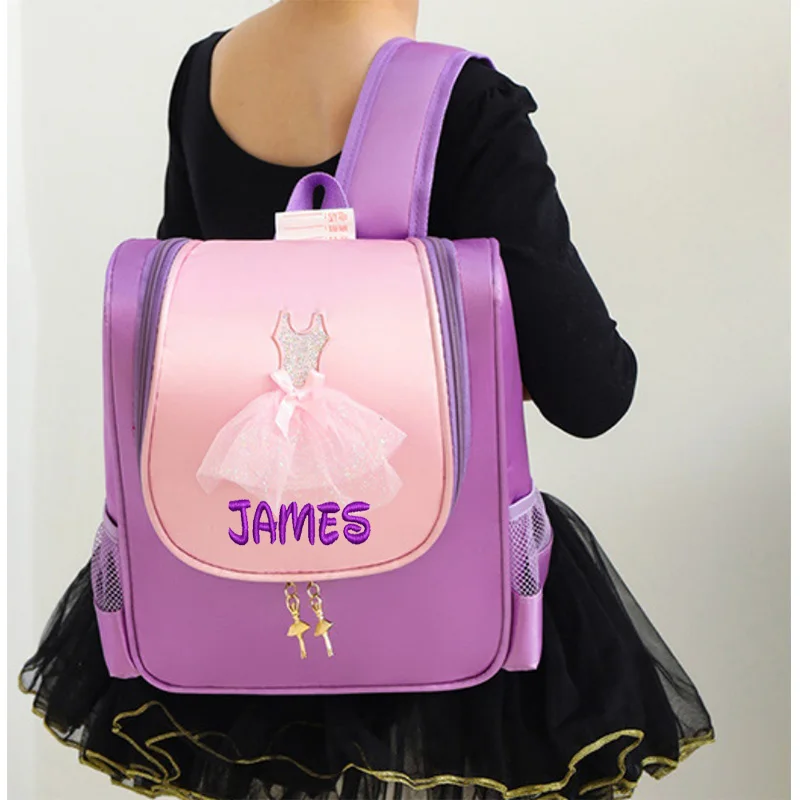 Personalized Name Children's Dance Bag New Backpack Dance Book Bag Latin Ballet Bag Girls Large Capacity