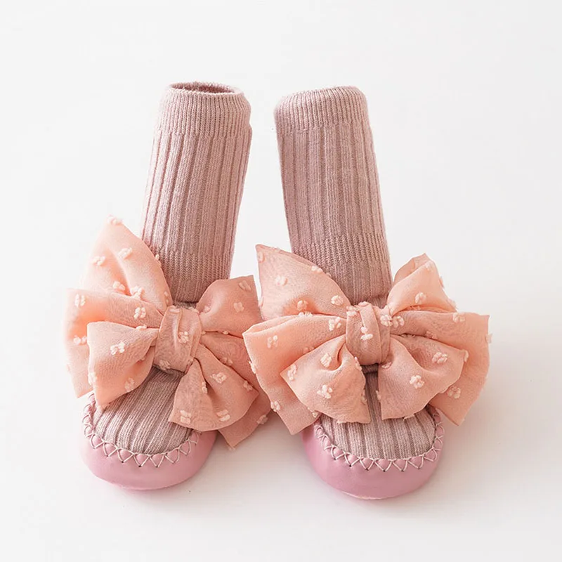 Neugeborene Baby Socken Schuhe schöne Bowknot weiche Sohle rutsch feste Boden Hausschuhe Wanderschuhe für Kleinkind Kleinkind