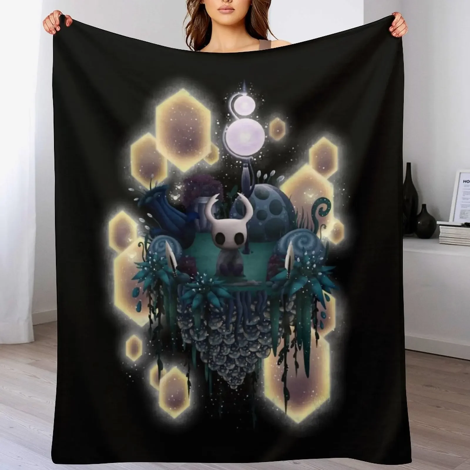 Hollow Knight Island Throw Blanket Cozy Napping Blanket Gift for Mom Dad