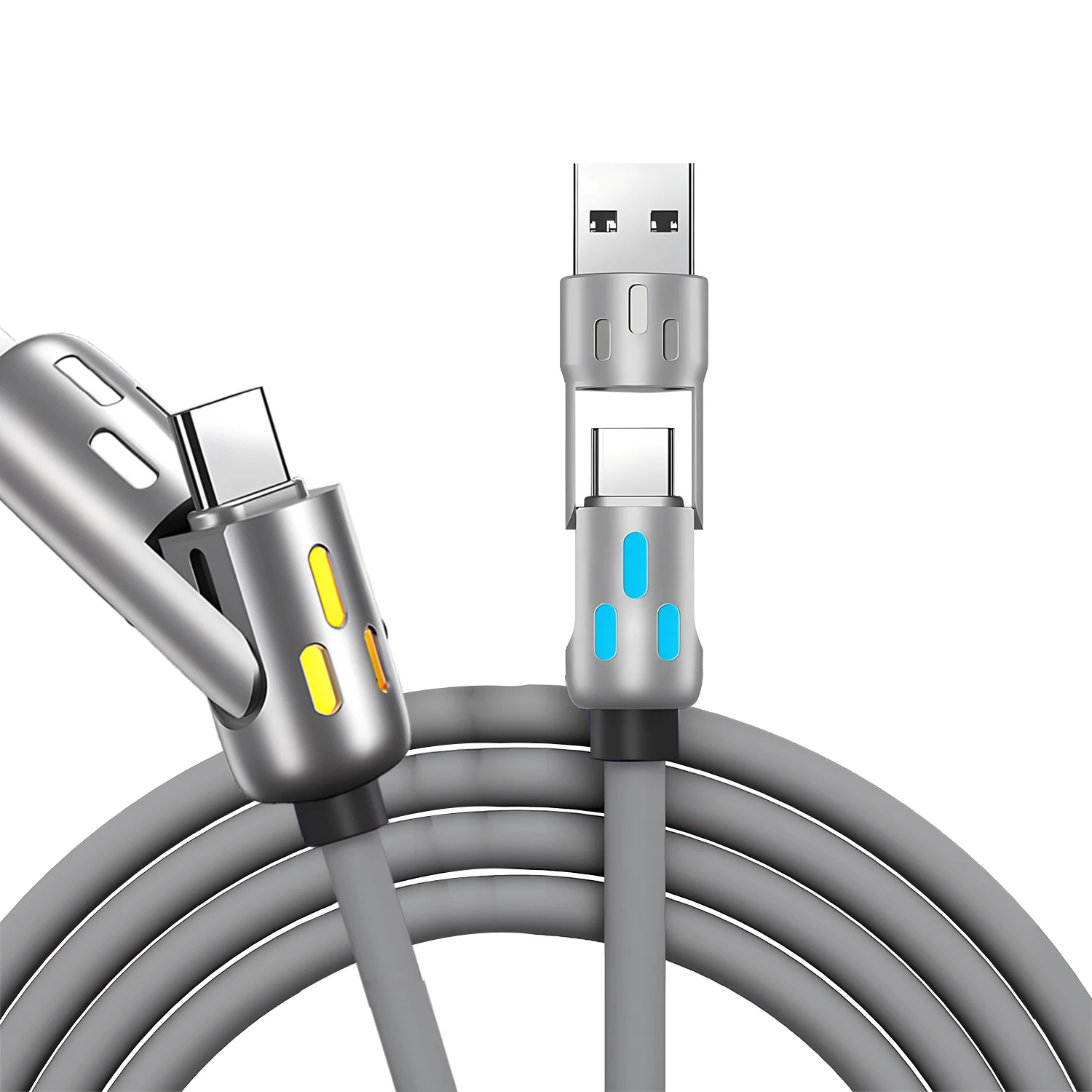 4 in 1 USB Type C Cable 240W PD Fast Charging Cable For iPhone 15 14 Pro Max MacBook iPad Xiaomi Samsung Huawei Type C Date Cord