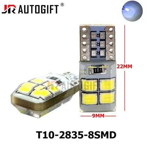 200X 새로운 LED 자동차 조명 T10 2835 8SMD T10 W5W 웨지 사이드 주차 독서 전구 신호 램프 클리어런스 라이트 12V 24V 차가운 흰색 빨간색
