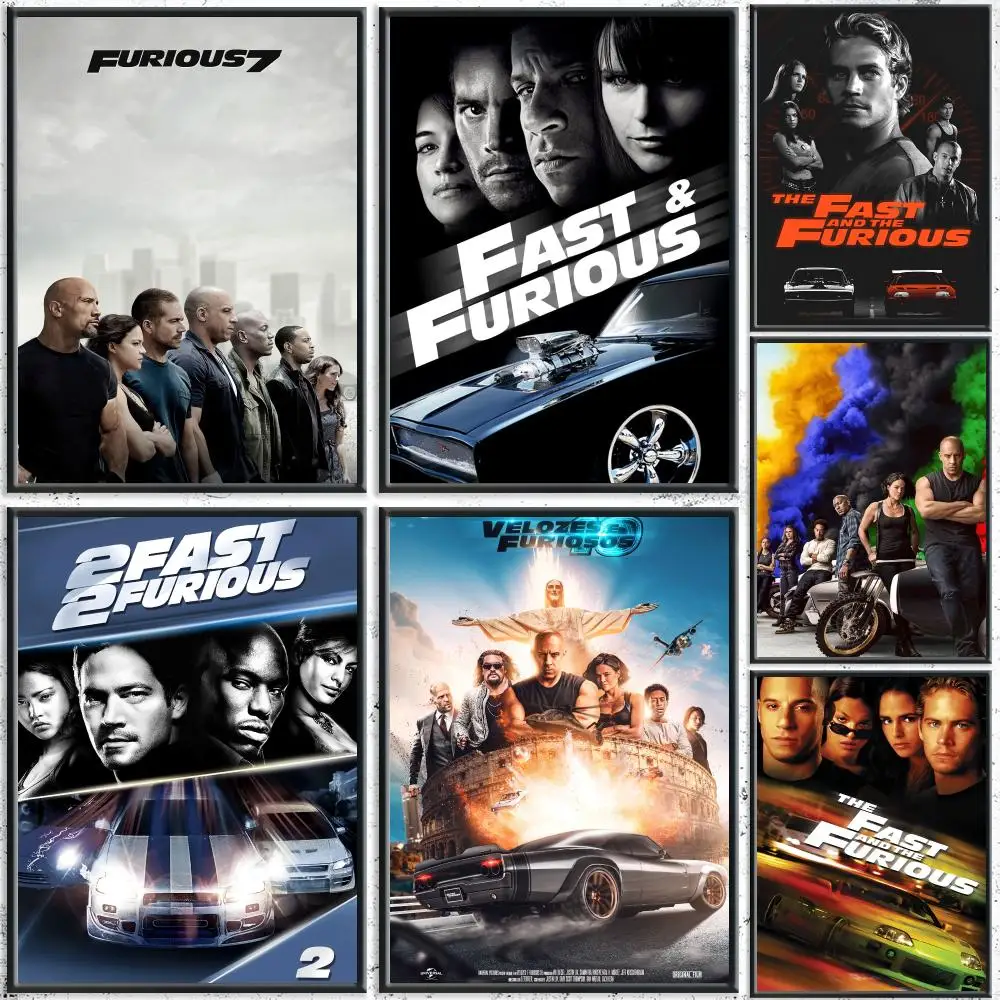 Iconic Movie F-Fast & FuriousS Poster HD Self-Adhesive No Residue After Removal Ideal for All Kinds of Wall Decor