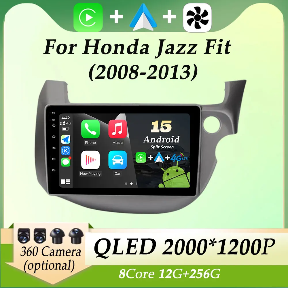 

DSP Stereo for Honda Jazz Fit 2008 - 2013 Car Radio Video Audio Multimedia Player Carplay GPS Navi Split Screen QLED Screen WIFI