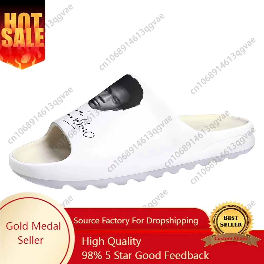 

Childish Music Gambino Soft Sole Sllipers Mens Womens Teenager Bathroom Home Clogs Custom Made Water Shoes on Sandals Shoes