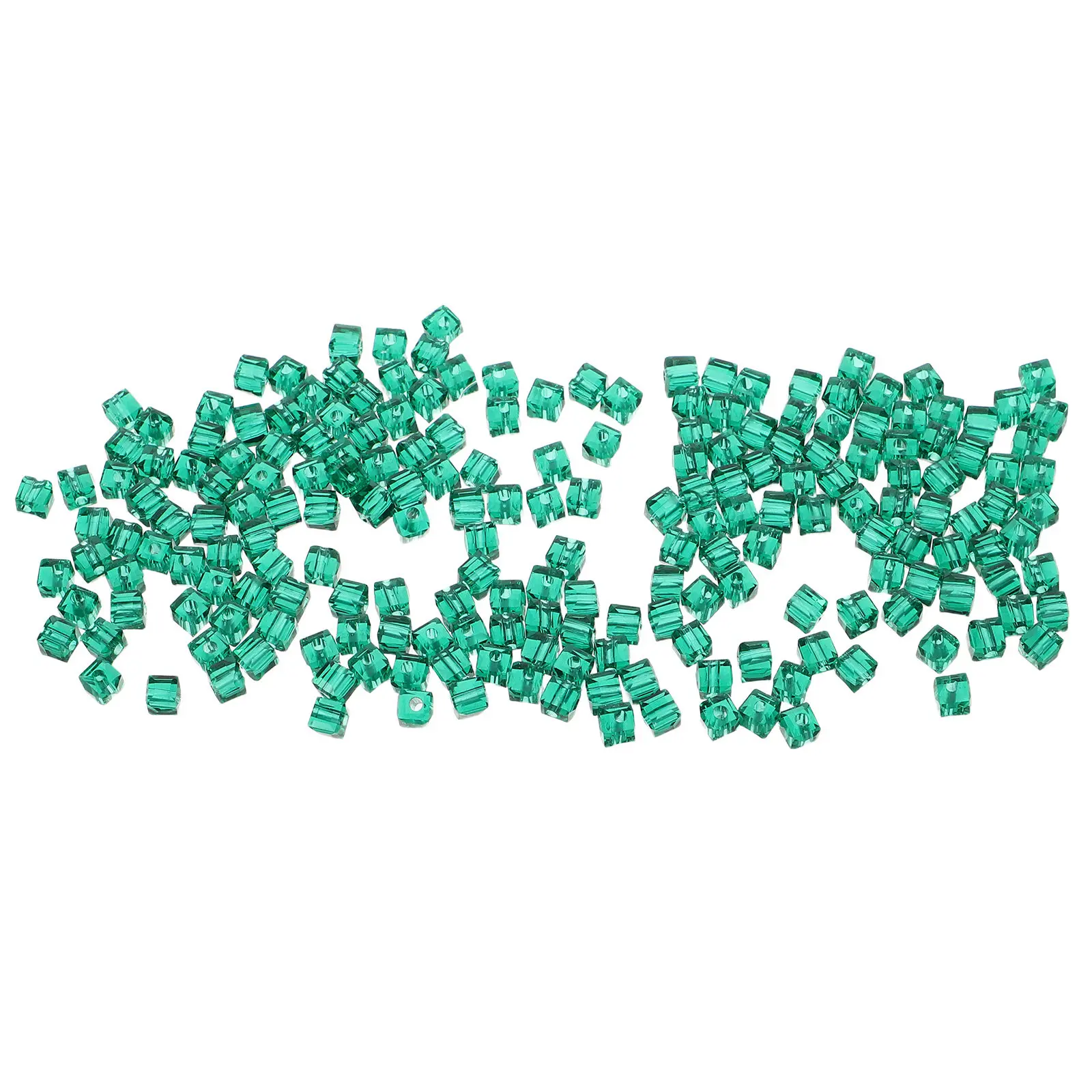 200Pcs Clear Glass Cube Beads 4Mm Faceted Candy Style Iridescent Faux Crystal Transparent Loose Beads for Jewelry Making