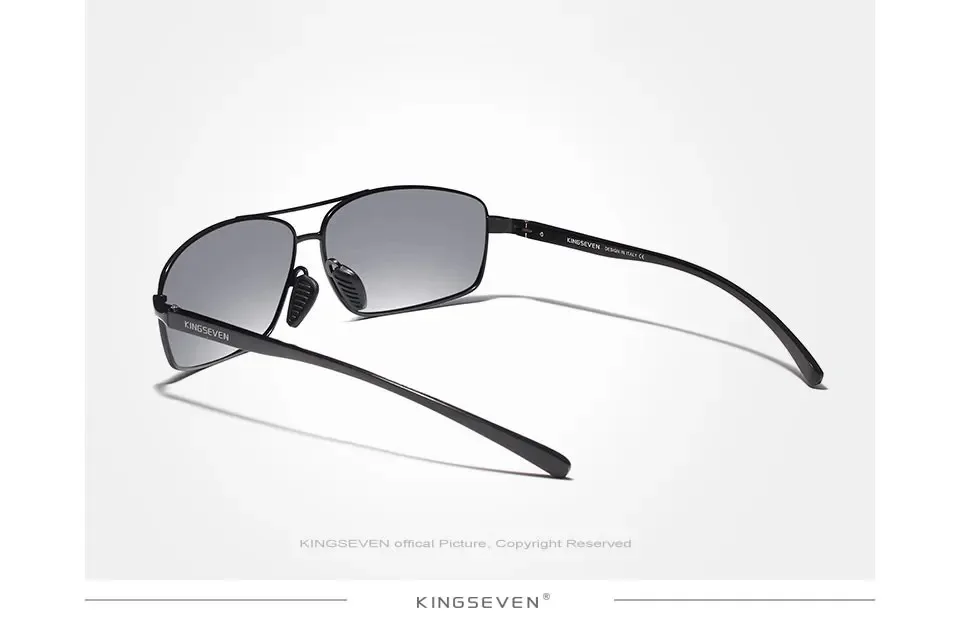 KINGSEVEN Marke Männer Polarisierte UV400 Sonnenbrille Vintage Retro Rechteck Klassische Gläser Anti-glare Fahren Golf Sport Brillen – Detail 7