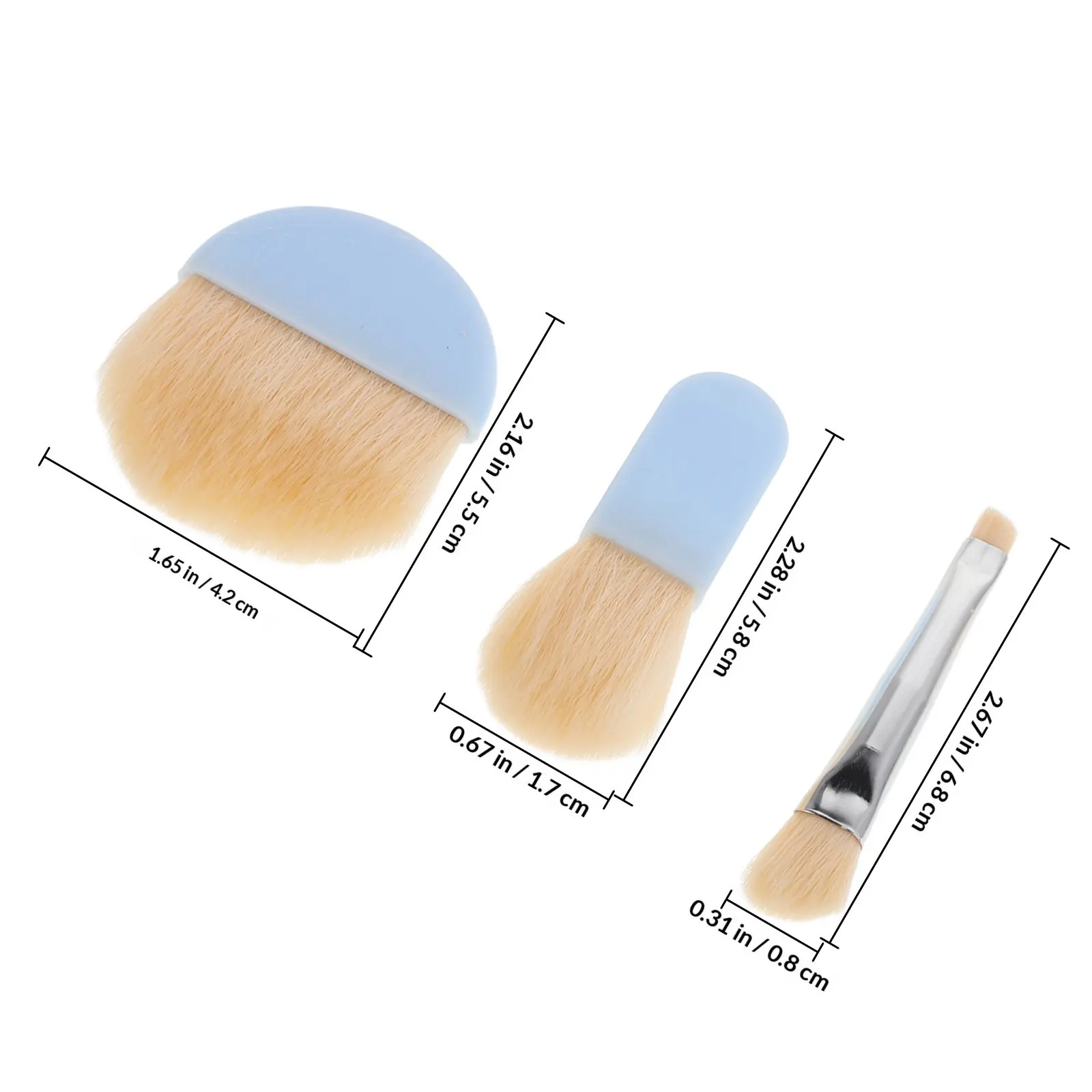 1Set Mini Makeup Brush Set Travel Portable Beauty Tools Powder Blush Eyeshadow Contour Concealer Brushes Compact Case Included