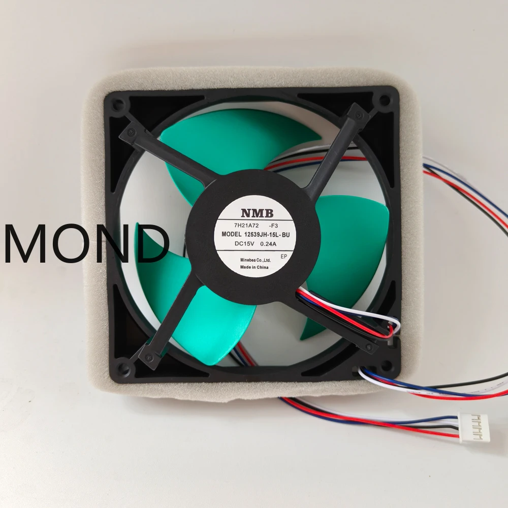 12539JH-15L-BU Refrigerator Cooling Fan NMB NMB-MAT for Haier Panasonic Meiji Refrigerator Fan DC15V 0.24A 12cm 13*13*2Cm