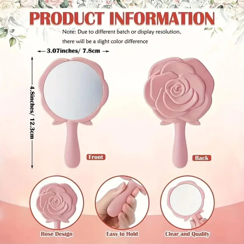 1-20Set Pink Rose Flowers Makeup Mirror Pocket Thank You Card Bridal Shower Souvenir Gifts Wedding Favors for Guests Party Decor view 5