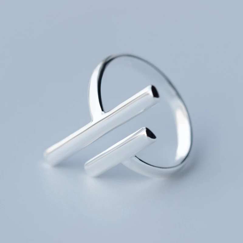Modian Fashion Geometric Line Authentic Sterling Silver 925 Ring for Women Open Adjustable Finger Ring Fine Jewelry 2025 Design