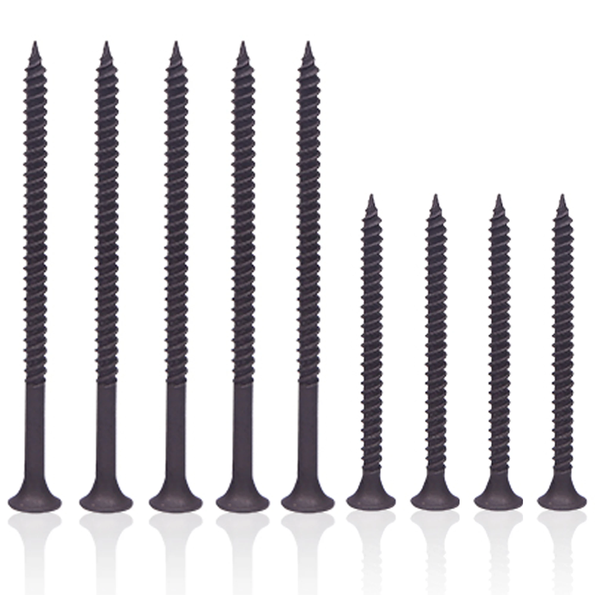 

30PCS #8 x 2" Wood Screw M3.5*70,M3.5*100 Black Phosphate Coated Cross Flat Head Self Tapping Drywall Screw Pickup Screws