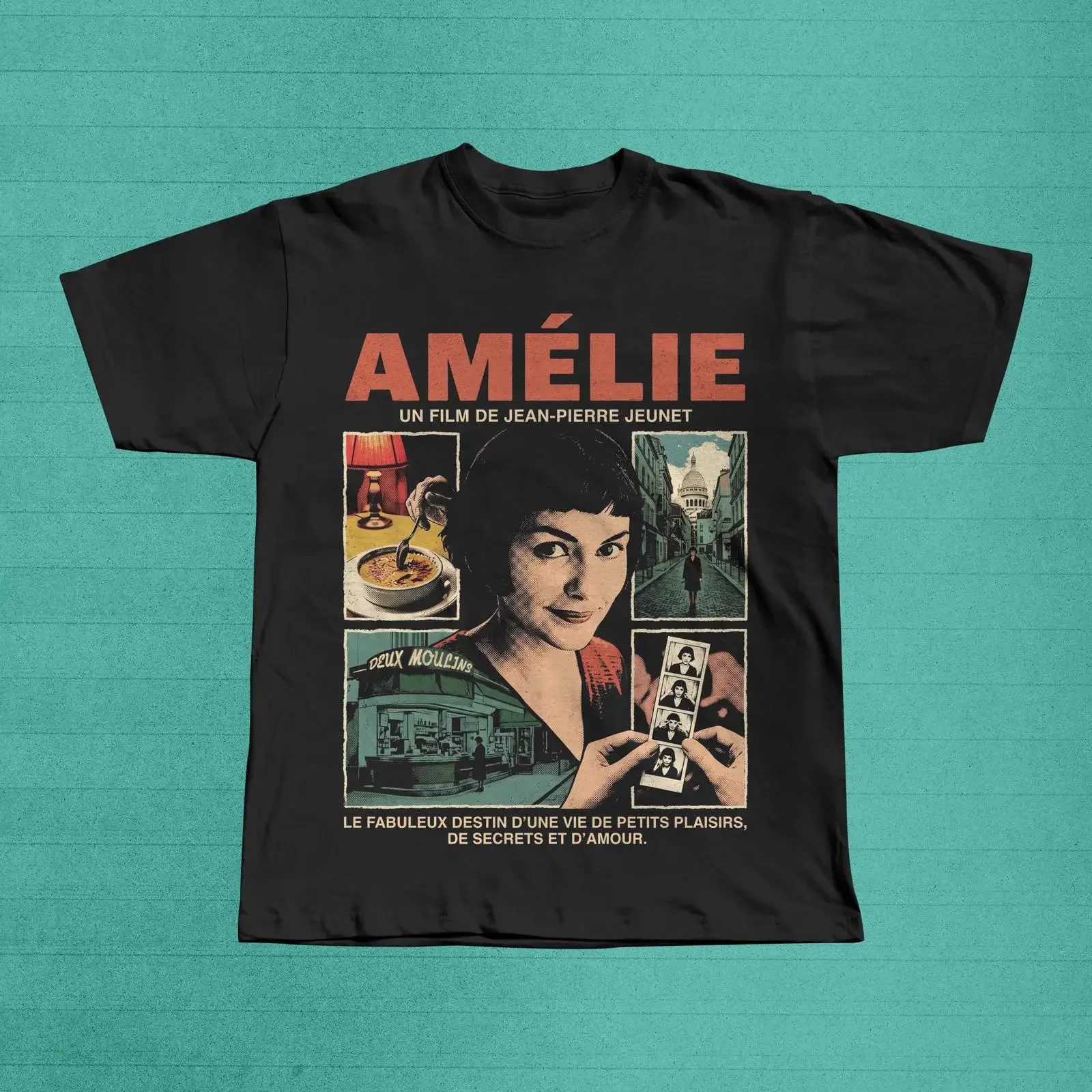 Amélie 2001 Movie T Shirt French Film Retro Cinema Montmartre vintage Washed Slightly Breathable graphic designer clothes
