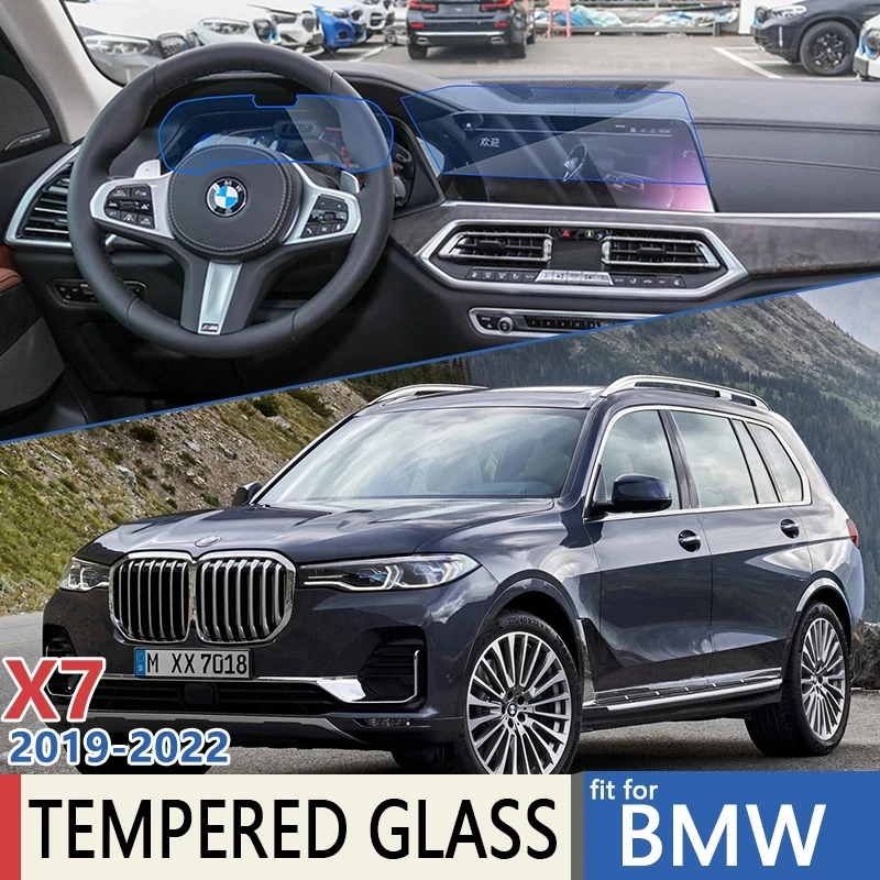 For BMW X7 G07 2019~2022 Car Navigation Instrument GPS Auto Rear Seat Display TV Film Touch Full Screen Protector Tempered Glass