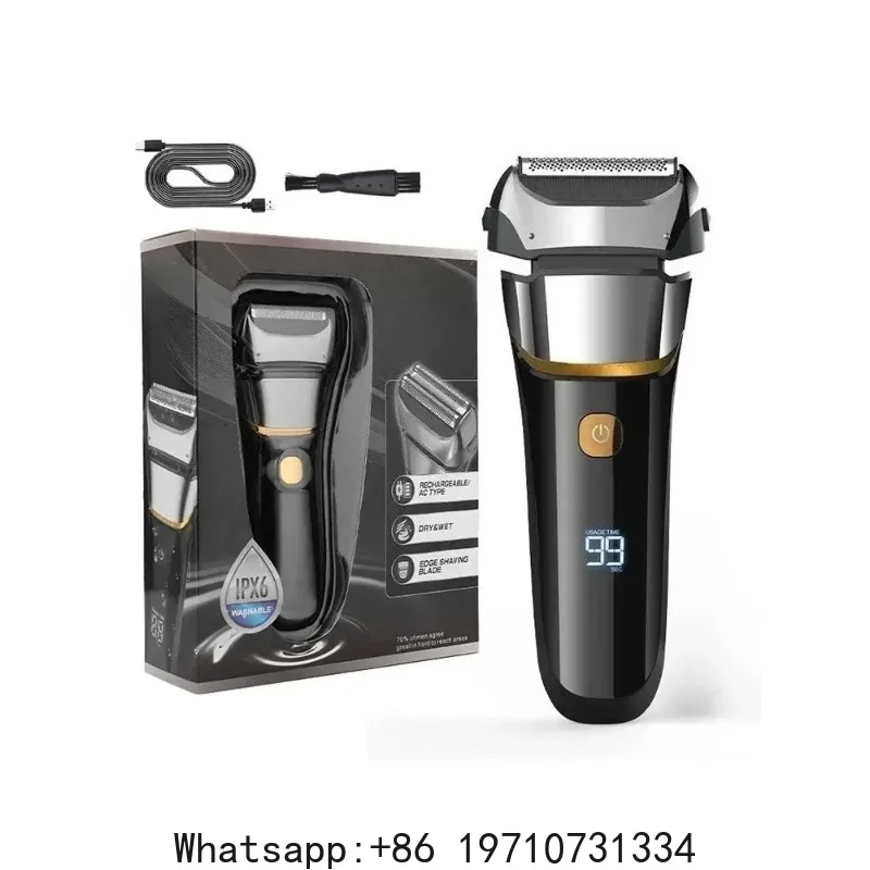 FK608 Men's Electric Shaver 3-Blade Razor Sideburn  Reciprocating Shaver Beard Trimmer with Smart Display