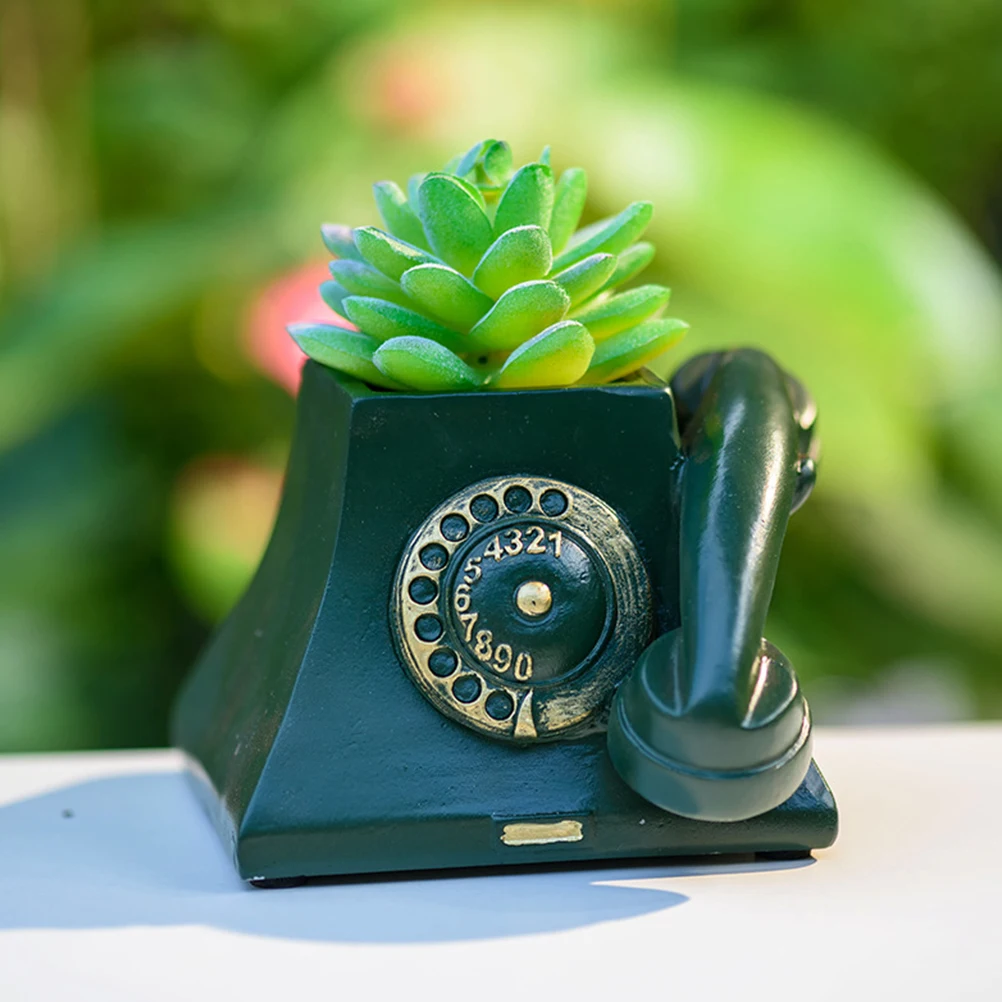 

2Pcs Succulent Flowerpot Resin Vintage Cute Home Decor for Indoor Plants Creative Gardening Pot Bonsai