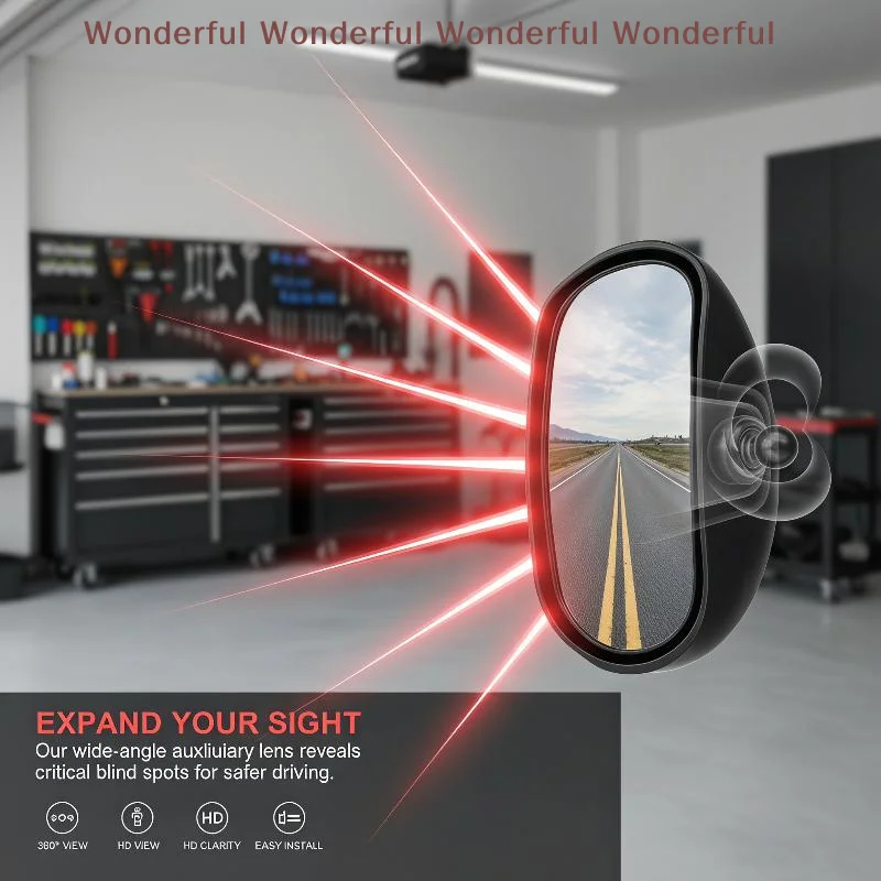 360 Degree Rotatable Car Blind Spot Convex Mirror HD Wide Angle Side Rear View Mirror Anti-glare for Daily Driving