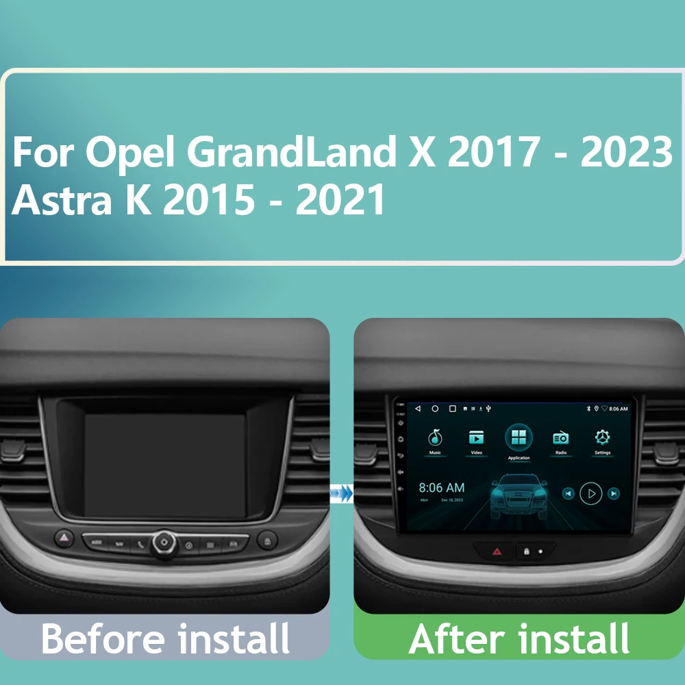 For Opel GrandLand X 2017 - 2023 Astra K 2015 - 2021 Car Radio Multimedia Video Player Navigation GPS Android No 2din 2 din dvd