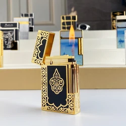 New commemorative edition single and double flame luxury lighter Ping Sound natural paint cigarette smoking butane lighter 12129