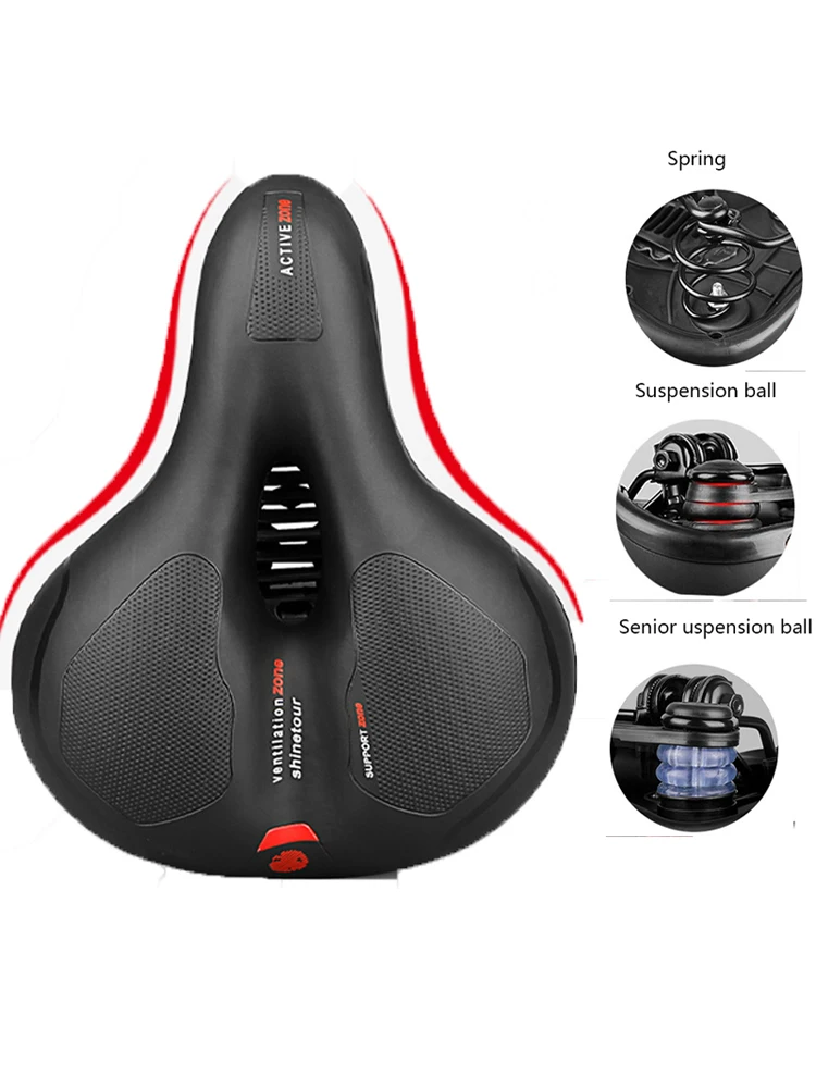 AliExpress Reflective Shock Absorbing Hollow Bike Saddle MTB Bicycle Seat Breathable Rainproof Cycling Road