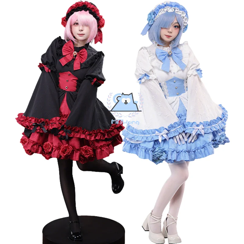 

Anime Re:Zero Rem Cosplay Costume Ram Cosplay Costume Lolita Dress For Hallowmas Party Adult Women Role Play Prop Women Men