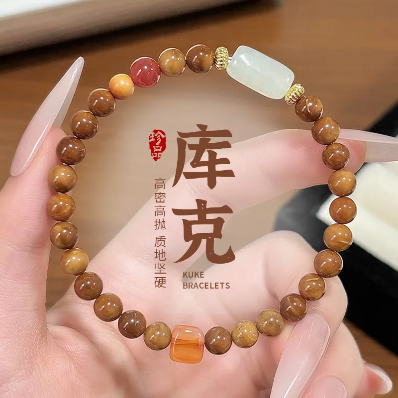 High Polish Bodhi Seed Bracelet Women Single Strand Buddhist Prayer Mala New Chinese Style Wrist Beads For Meditation Collecting