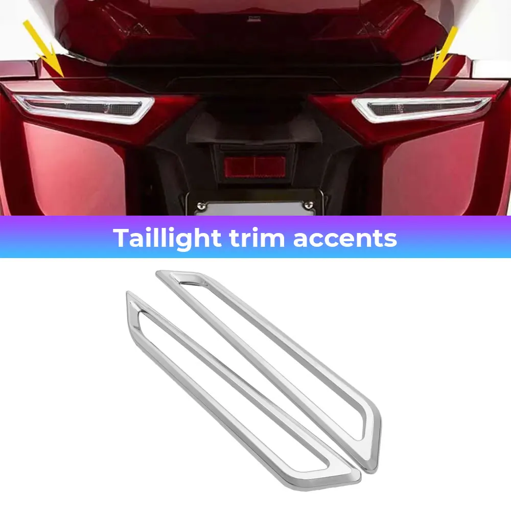 ABS Turn Signal Light Decor Bezel Motorcycle Rear Taillight Trim Covers For Honda Gold Wing Tour DCT Airbag 2018-2025 Chrome