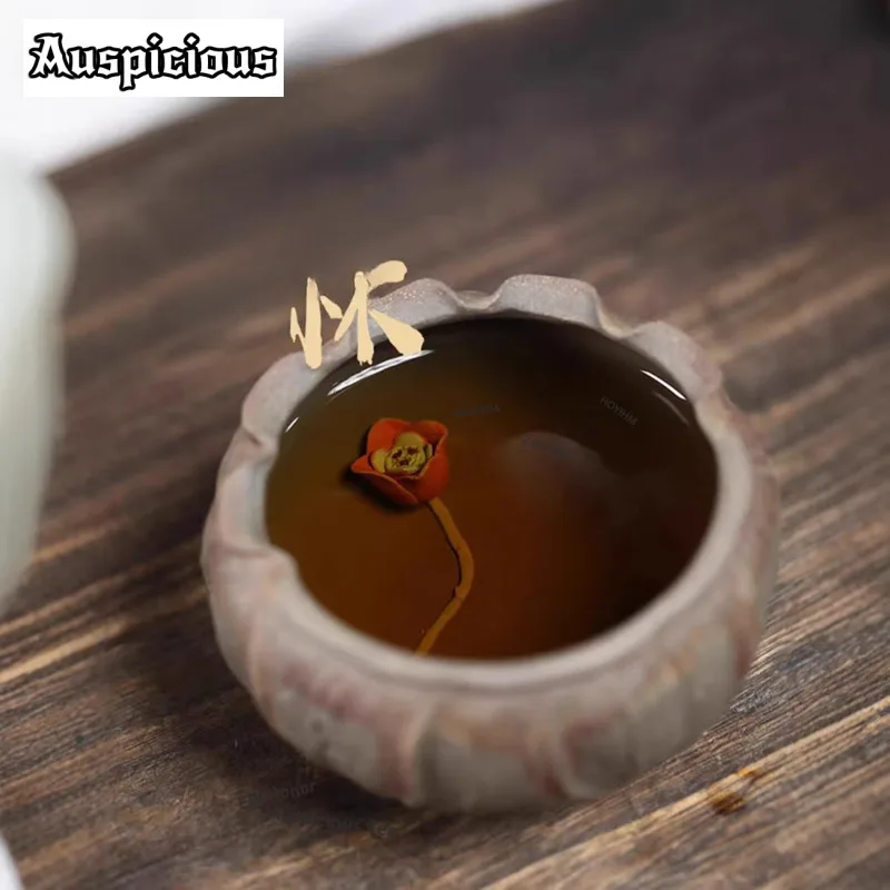 

140ml Lotus Seed Flower Yixing Zisha Teacup Elegant Tea Bowl Tea Cup Set Tea-tasting Meditation Cup Chazhan Master Cups Teaset