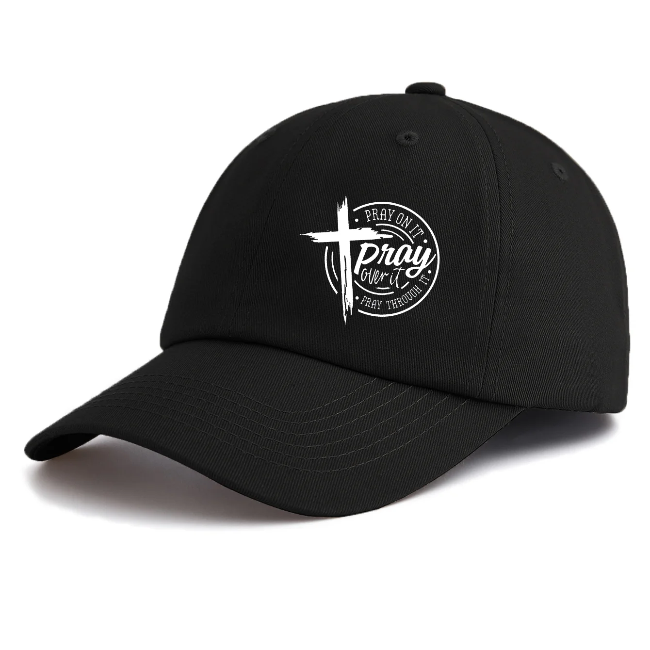 1pc PRAY Print Baseball Cap for Adults,Minimalist Retro Style Casual Soft Adjustable Dad Hat,Perfect As Gift