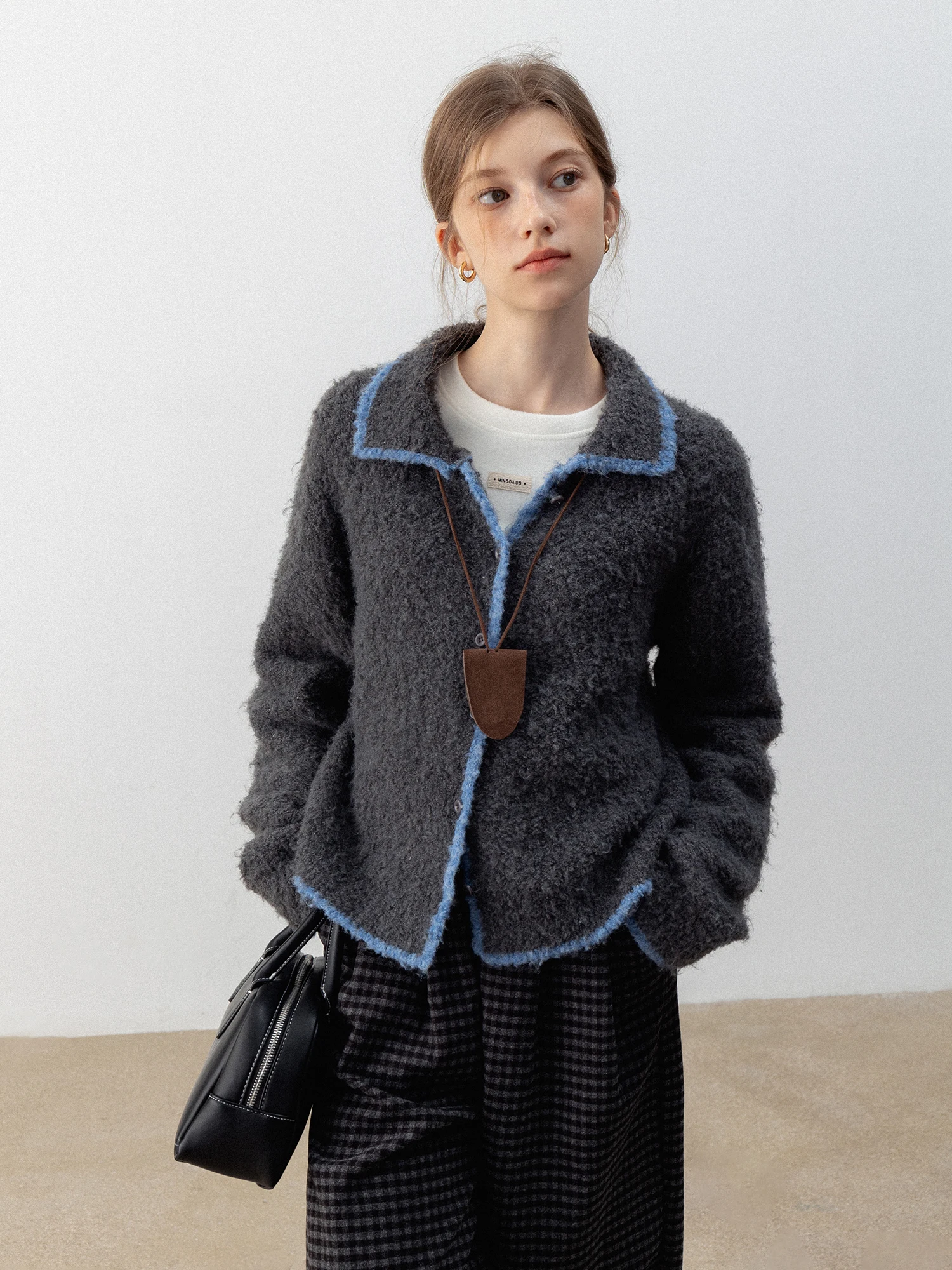 

Eggka, новый зимний свитер в стиле ретро с цветочным воротником, дизайн Sense Personali (3), женский топ с круглым вырезом, трикотаж для поездок на работу