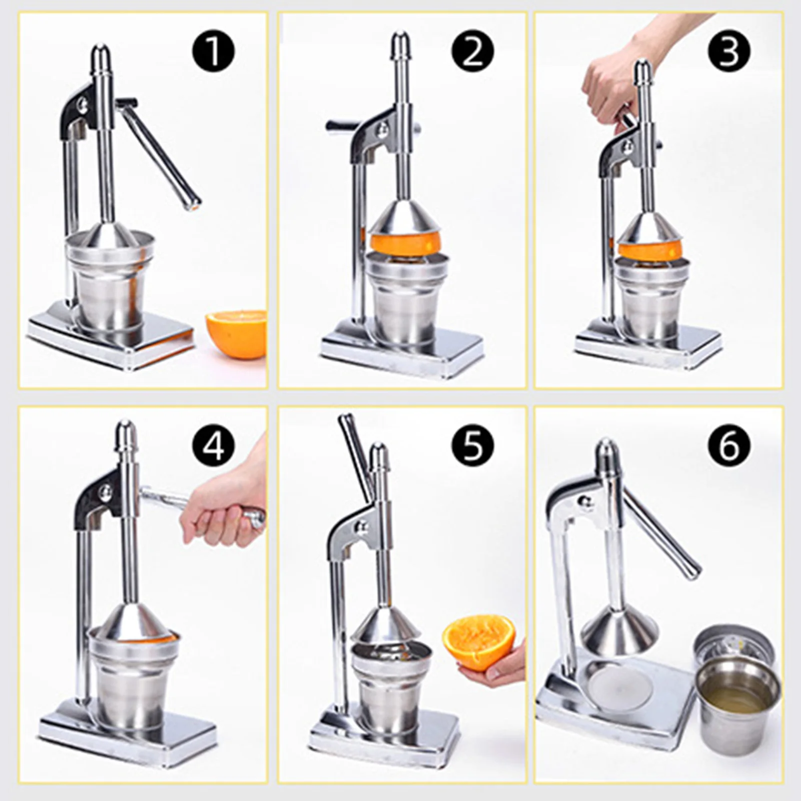 Manual Juicers Oranges Lemons Pomegranates Stainless Steel Squeezer Hand Press Fruit Juice Extractor Home Kitchen Tools