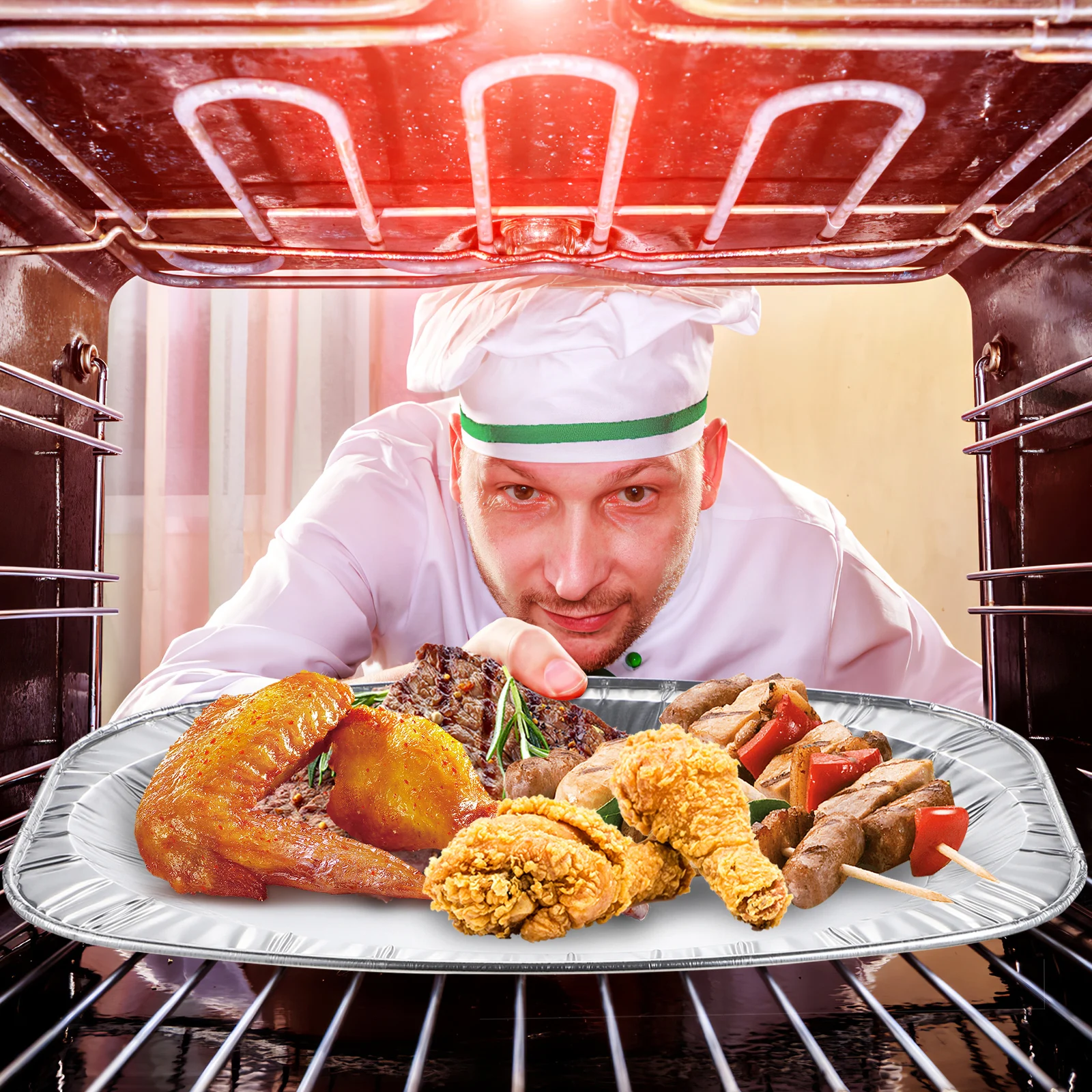 

30Pcs Disposable Aluminum Foil Pans Heavy Duty Tableware for Picnics Parties Meal Prep Cooking Serving Cold Hot Food