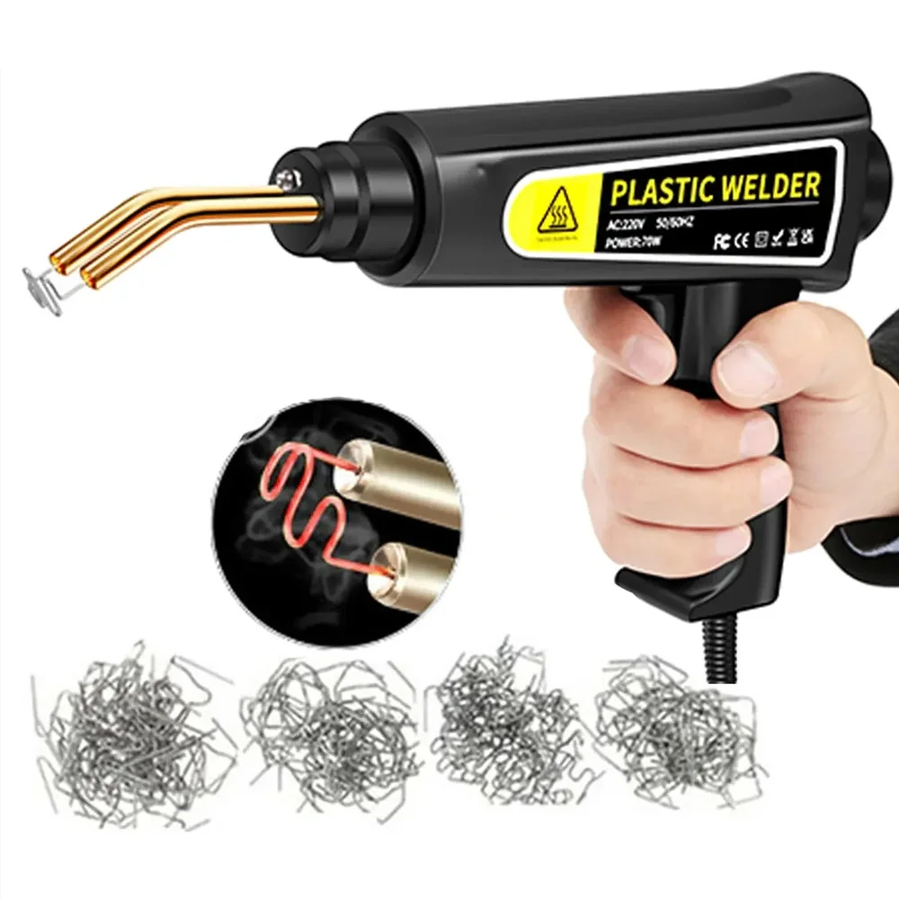 New Car Bumper Repair Kit Plastic Welding Machine Hot Stapler 70W With Staples For Bumper/Kayak/PVC Material Soldering Tools