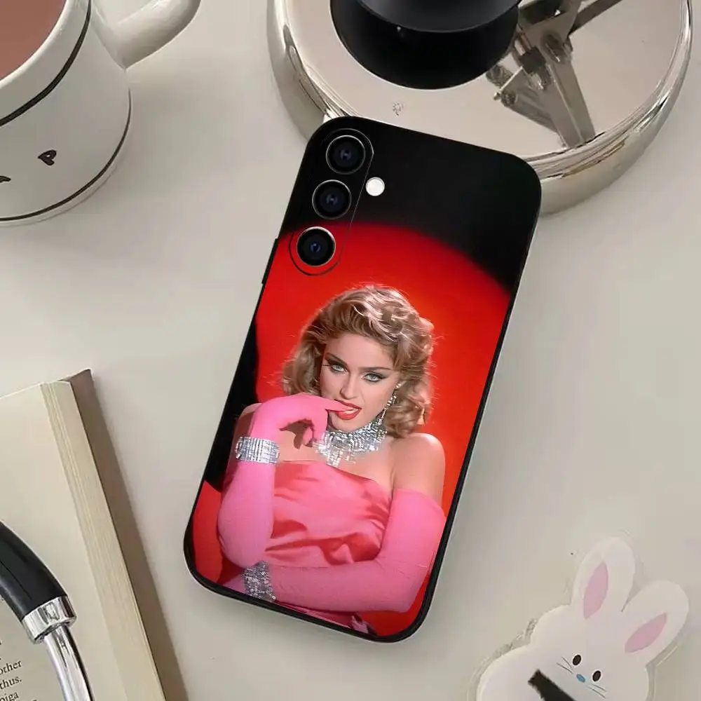 삼성 갤럭시 A73,A72,A71,A70,A53,A52,A51,기타 소프트 블랙 커버용 가수 M-마돈나 전화 케이스