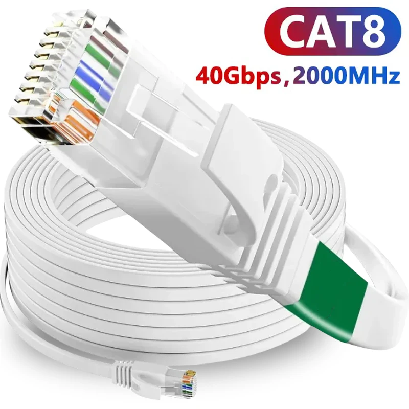 CAT8 CAT6 Ethernet Cable 40Gbps 2000MHz Fast Speed CAT 8 6 RJ45 STP/FTP Shielded Internet Lan Cord for Router Modem PC Laptop