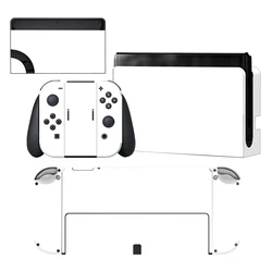Pure Pink White Color Vinyl Screen Skin Protector Sticker for Nintendo Switch Oled Console + Controller + Stand Holder Dock Skin