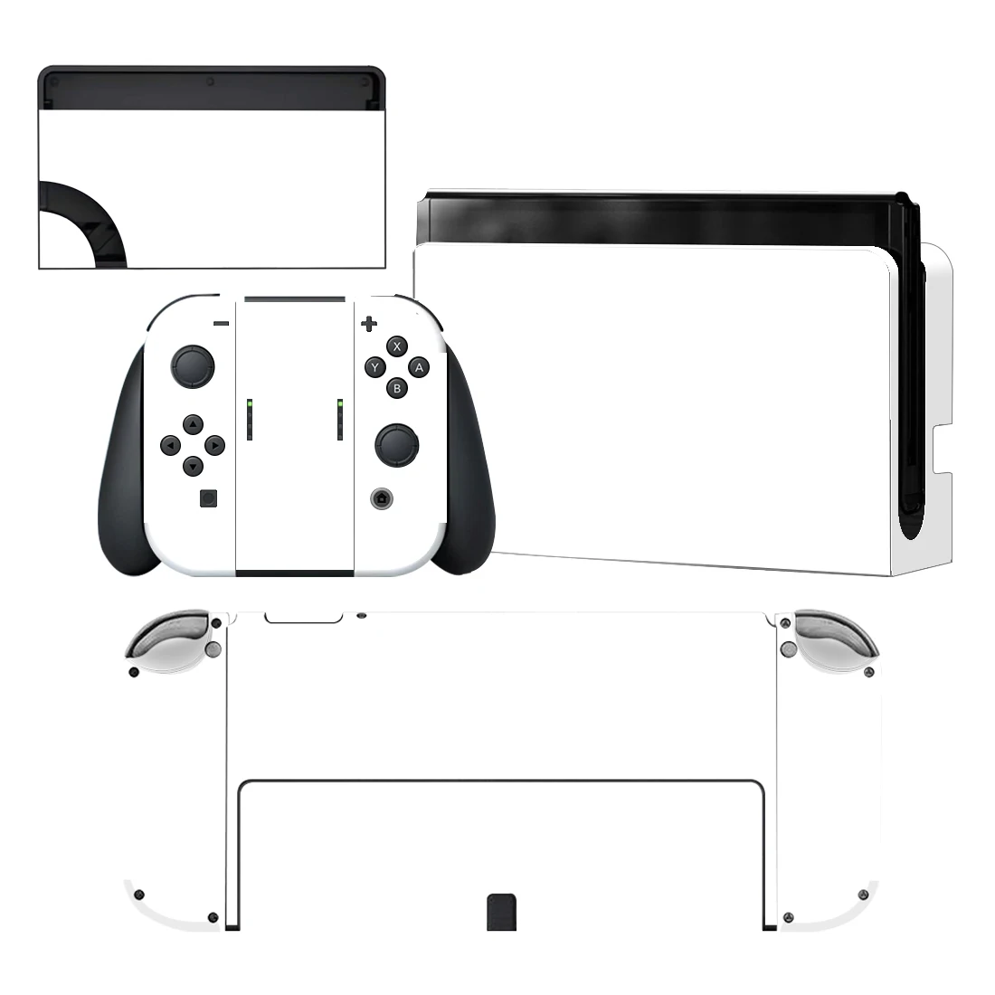 Naklejka ochronna na ekran winylowy Pure Pink White Color do konsoli Nintendo Switch Oled + kontroler + uchwyt na stojak Dock Skin
