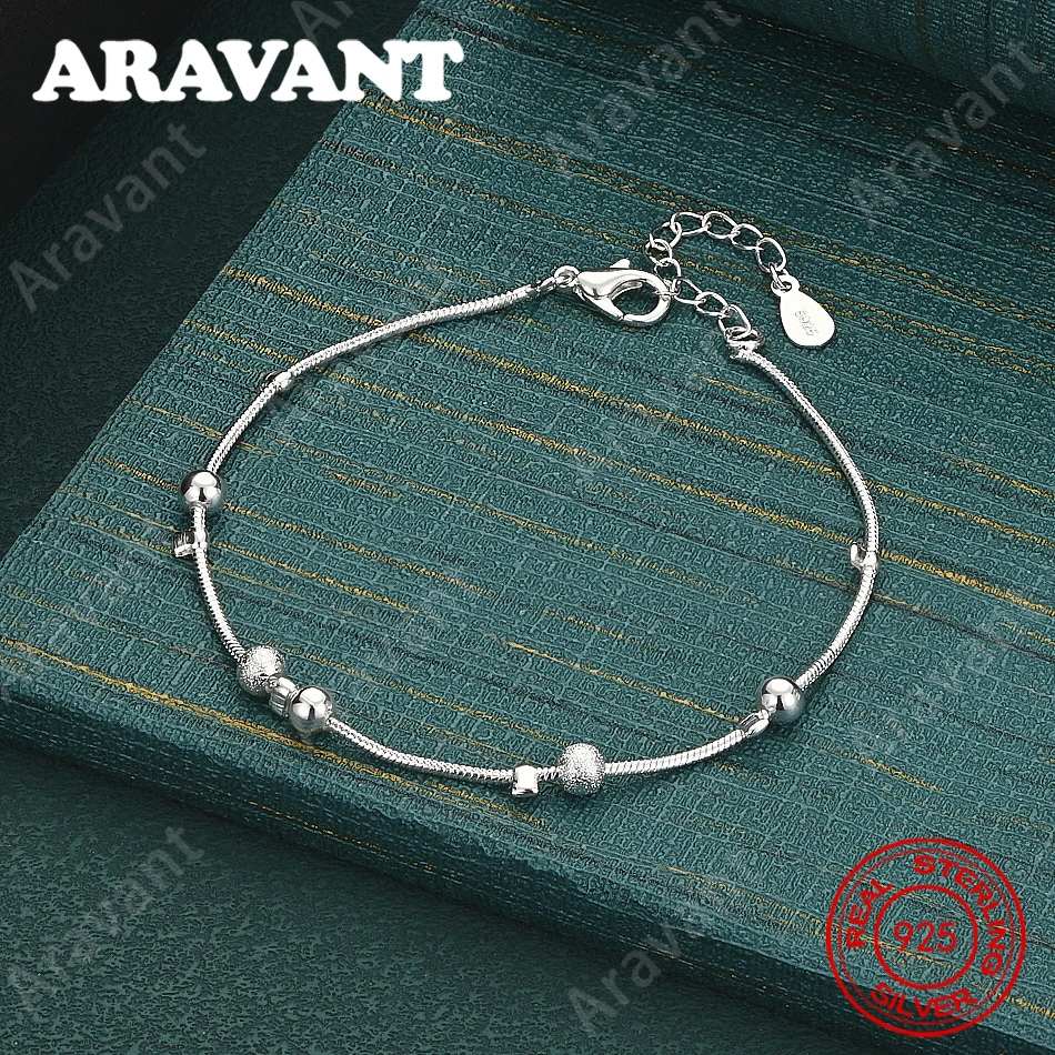 925 Sterling Silver Snake Chain Bracelet With Round Bead – Vintage-Style Statement Jewelry Gift For Women