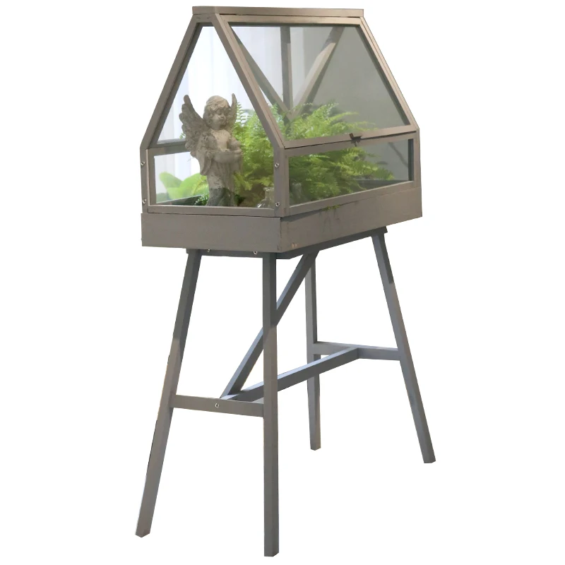 

Wood glass flower house flower stand, balcony greenhouse flower house plant moisturizing creation small house set room