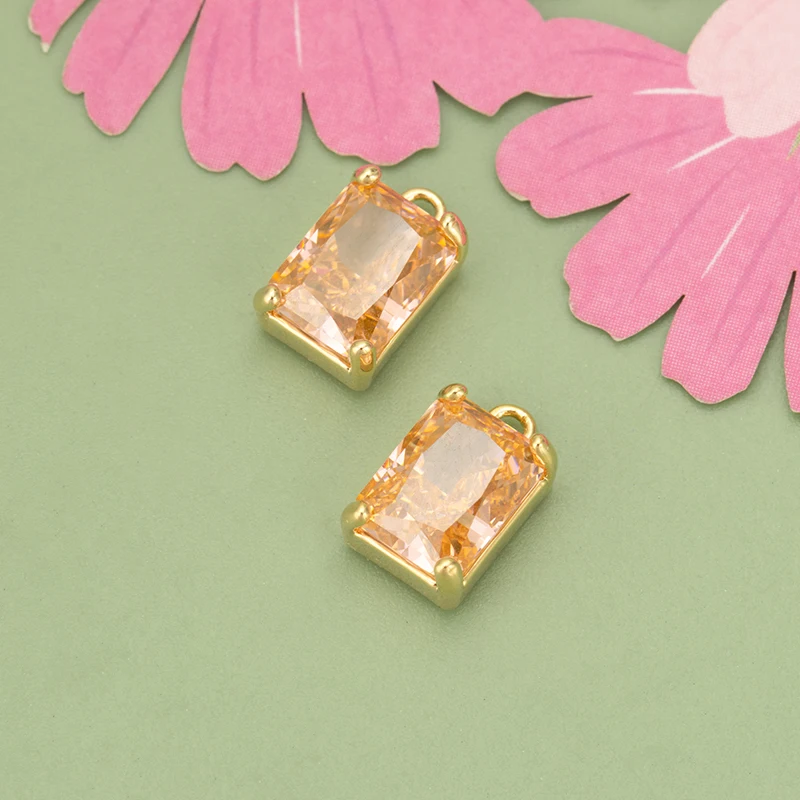 assoonas MD44, Schmuckzubehör, Zirkon mit Crushed-Ice-Schliff, 18k vergoldet, Kupfer, Anhänger, Schmuckherstellung, DIY-Anhänger, 2 Stück/Lot – Detail 7