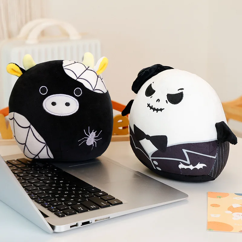 Halloween Pumpkin Pillow Cow Bat Ghost Skeleton Plush Toy for Kids Animal Doll Gift for Christmas Birthday