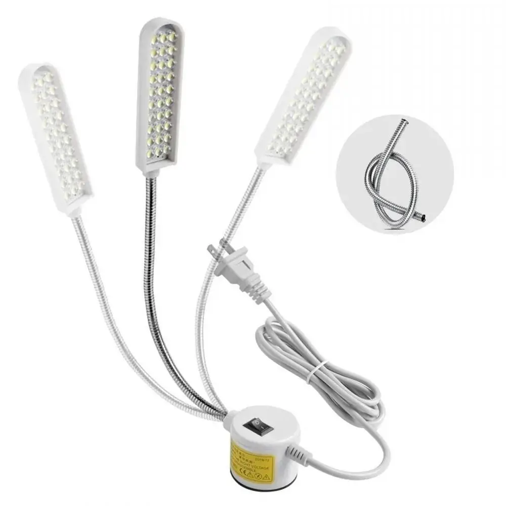 Flexible Sewing Machine Light Adjustable Super Bright Goose Neck Work Lamp Plastic Magnetic Base Industrial Lights Workbench